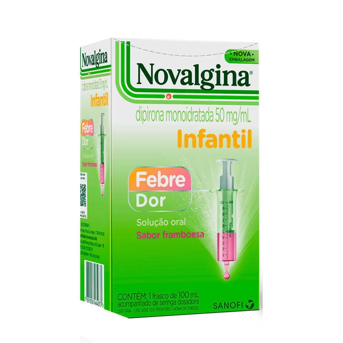 Novalgina | Infantil 50mg/ml Sabor Framboesa + Seringa Dosadora (100ml)